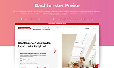 Shopentwicklung - Dachfenster Preise - E-Commerce