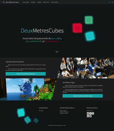 Site internet de l'association DeuxMetresCubes - Création de site internet