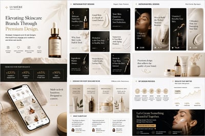 Lumière — Skincare Brand Social Media Design | Instagram Post - Advertising