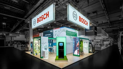 Messestand Robert Bosch – E-world Essen (108 m², Megawall) - Event
