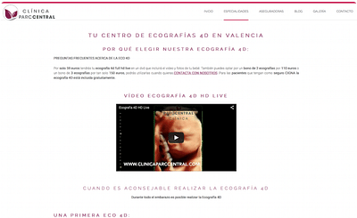 Página Web Clínica Parc Central - Webseitengestaltung