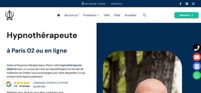 Création du site internet de Hypnotiseur pARIS - Webseitengestaltung