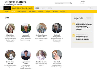 Universiteit Utrecht  #religiousmatters - Website Creatie
