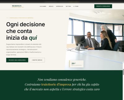 MERIDIAN Business Consulting – Sito Web Consulenza Strategica B2B - Creazione di siti web