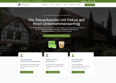 Steuerkanzlei Buser | Neue Kanzlei-Website, die Mandate gewinnt - Website Creatie