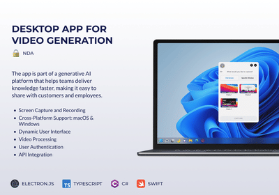 Desktop app for video generation - Software Entwicklung