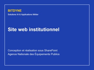 Site web institutionnel sous SharePoint — conception et réalisation - Desarrollo de Software