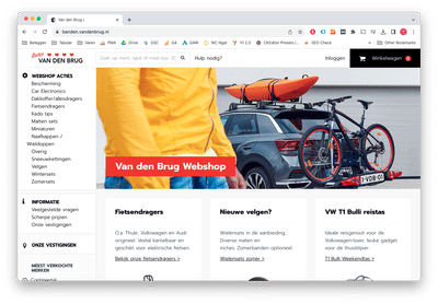 Ventiel.net maatwerk bandenwebshop - Application web