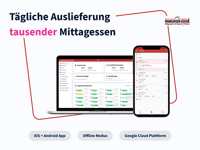 Komplettlösung Fahrer-App für Essens-Lieferdienst - Mobile App