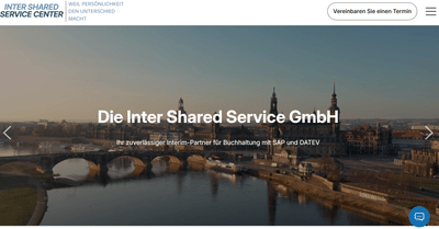 Internetauftritt Inter Shared Service GmbH - Webseitengestaltung
