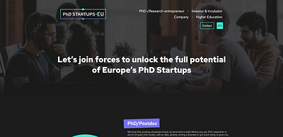 Website, PHD Startups - Web Applicatie