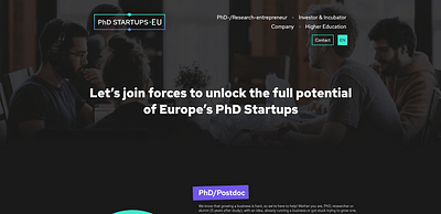 Website, PHD Startups - Web Applicatie