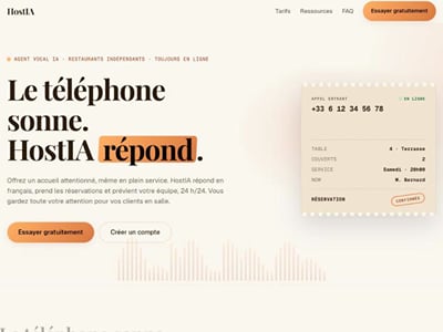 HostIA : agent vocal de réservation pour restaurants - Intelligence Artificielle