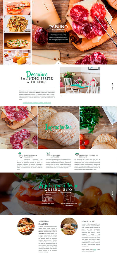 Proyecto de diseño web para Restaurante Pannino. - Création de site internet