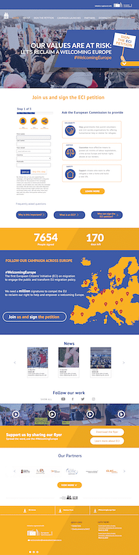 we are a welcoming europe weareawelcomingeurope.eu - Ergonomy (UX/UI)