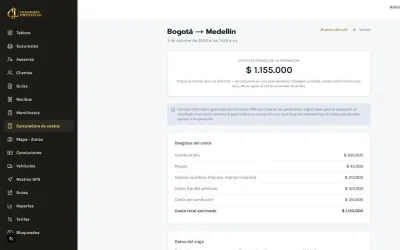 Sistema logístico a la medida (TMS) - Aplicación Web