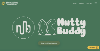 E-commerce website developed for St.Gregorios Cashew Industries - Création de site internet