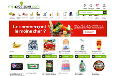 Food products comparison platform - Webseitengestaltung