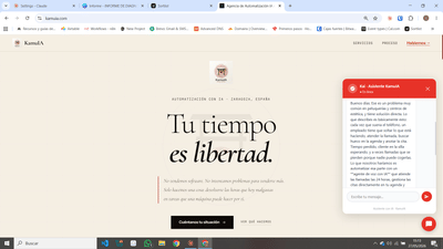 Chatbot IA para kamuia.com — asistente web automatizado - Inteligencia Artificial