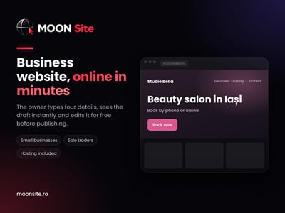 MOON Site: business websites built in minutes - Développement de Logiciel