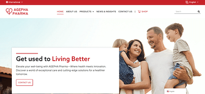 Agepha Pharma Website Creation and Designing - Textgestaltung