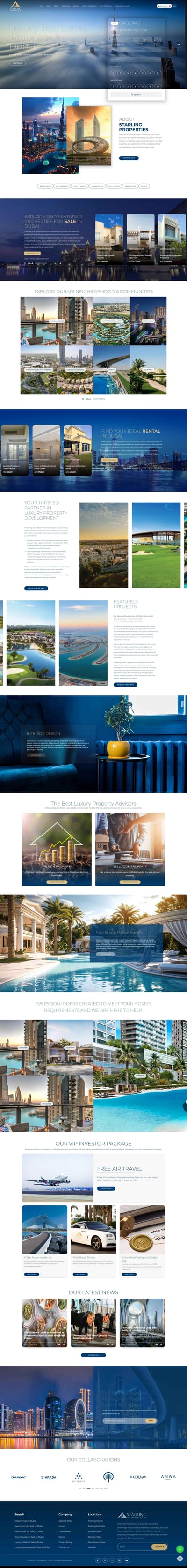 Plateforme Immobilière Digitale pour Starling Properties - Création de site internet