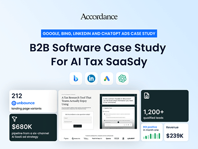 Accordance — $239K Closed-Won Revenue & $679K Pipeline for AI Tax SaaS - Online Advertising