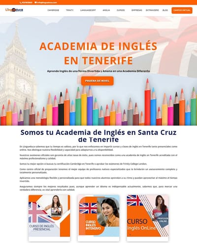 Diseño Web Academia Idiomas - Creación de Sitios Web