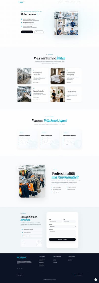 Wascherei Aqua - Website Creation