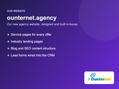 OUNTERNET new website: design, build and lead capture - Website Creation