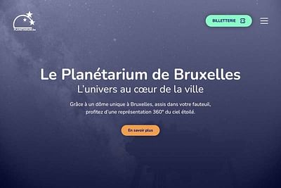 Site web du planétarium de Bruxelles. - Création de site internet