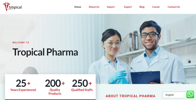 Website & Content Writing for Pharma Company - Website Creation