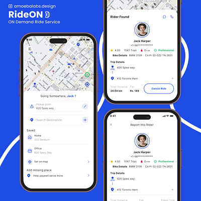 Ride Sharing App Design Concept by Amoeba Labs - Website Creation