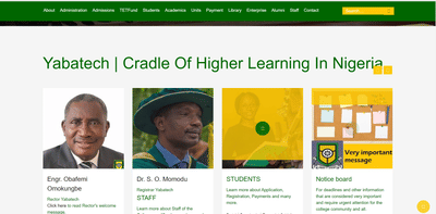 Website Development for Yabatech - Website Creation