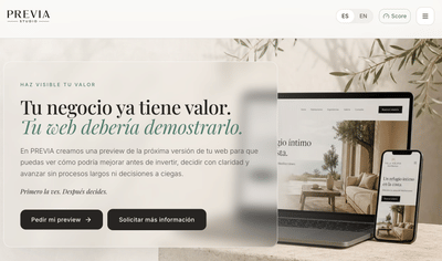 Previa Studio — Web corporativa y sistema de conversión - Creación de Sitios Web