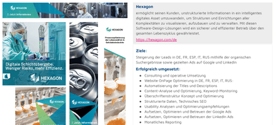Hexagon PPM - SEO, Google & LinkedIn Ads - Onlinewerbung
