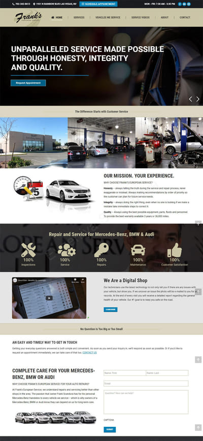 Frank's - Création de site internet