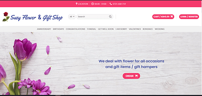 Suzy flowershop site - Grafikdesign