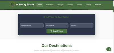 TA Luxury Safaris — Premium Travel Website - Aplicación Web