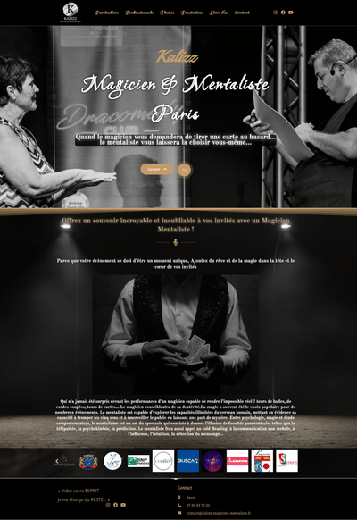 Kalizz Magicien Mentalisme - Website Creation