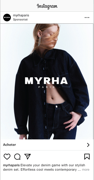 Campagne Instagram Myrha Paris - Pubblicità online