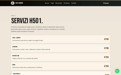 H501 Barber Urbe — Public SEO website for a barbershop - Creazione di siti web