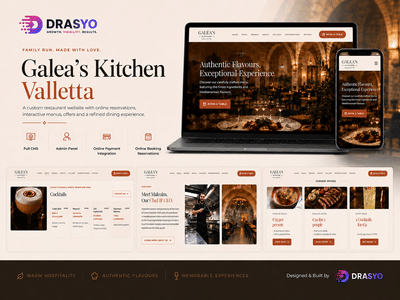 Galea’s Kitchen — Hospitality Website & Booking Experience - Création de site internet