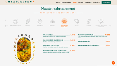 Développement visuel et virtuel de Mexicalpan - Creación de Sitios Web