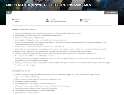 Karrierebereich mit SAP SuccessFactors - Applicazione web
