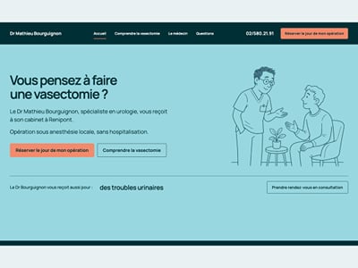 Parcours de réservation en ligne pour un urologue - Website Creation