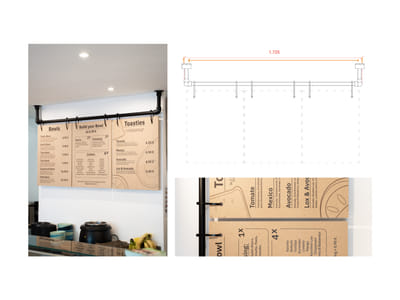Vedans Bayreuth - Nachhaltiges Menükartensystem - Diseño Gráfico