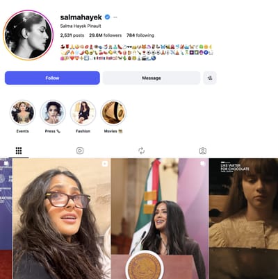 Social Campaign for Salma Hayek - Social Media