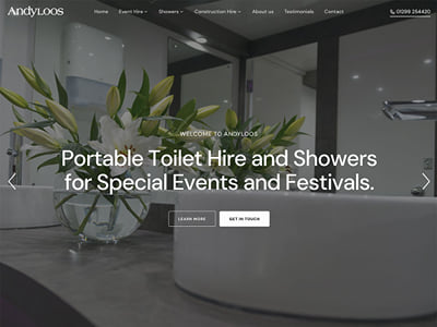 Website re-design for a portable toilet and shower hire company - Creación de Sitios Web