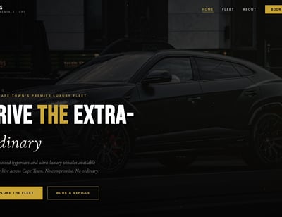Ta Dees Luxury Rentals: luxury car-hire website for Cape Town - Website Creation